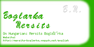 boglarka mersits business card